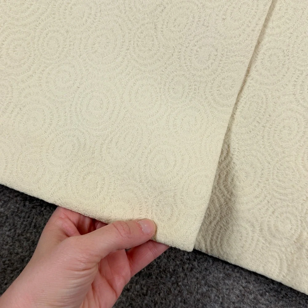 Vintage Cream Wool Textured Circle Pattern Mid Length Tailored Coat Women’s XS/S